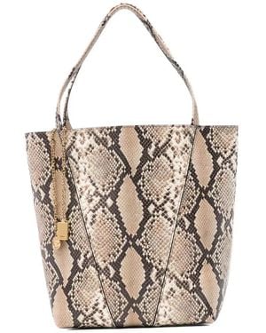 Chloé Snakeskin-Effect Leather Bucket Bag - White