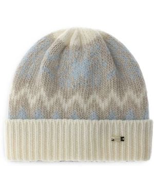 Herno Jacquard-Knit Beanie Hat - Grey