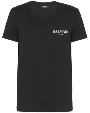 Balmain Back Logo Printed Oversized T-Shirt in Black for Men
