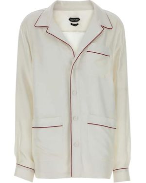 Tom Ford Silk Twill Pj Shirt - Gray