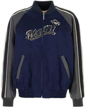 Marni Satin Bomber Jacket - Blue