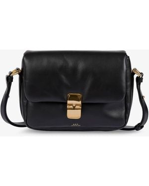 A.P.C. Grace Leather Shoulder Bag - Black