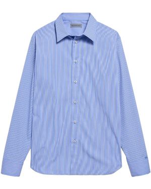 Balenciaga Striped Poplin Shirt - Blue