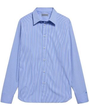 Balenciaga Striped Poplin Shirt - Blue