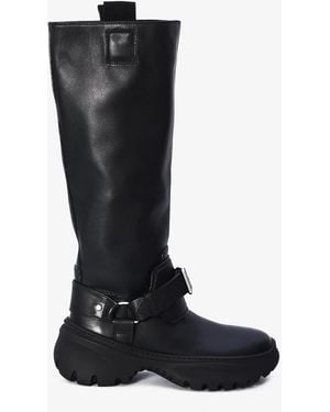 Burberry Leather Stomp Boots - Black