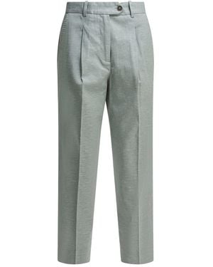 Circolo 1901 Lightblue Cotton Linen Pants - Gray