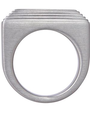 Rick Owens Etched Beveled Ring - Metallic