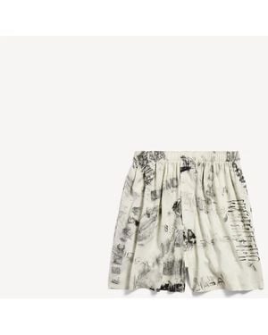 Balenciaga Pyjama Shorts - White