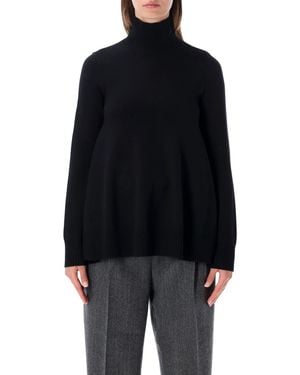 TOTEME Wool Turtleneck Top - Black
