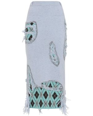 Moschino Midi Knit Skirt - Blue