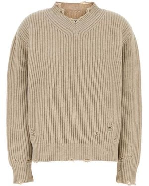 MM6 by Maison Margiela Wool Blend Jumper - Natural