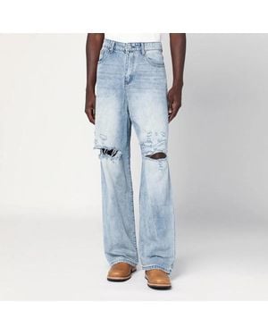 Basketcase Gallery Washed Jeans With Rips - Blue