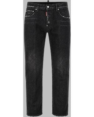 DSquared² Jeans Five-Pocket Denim Cotton Pants - Black