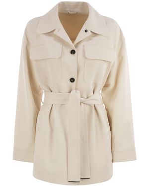 Brunello Cucinelli Viscose And Wool Safari Jacket - Natural