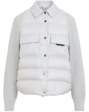 Brunello Cucinelli Geyser Hybrid Padded Jacket - White