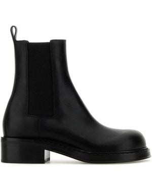 Bottega Veneta Leather Cliff Ankle Boots - Black