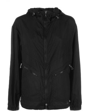 Add Jacket With Zip And Hood - Black
