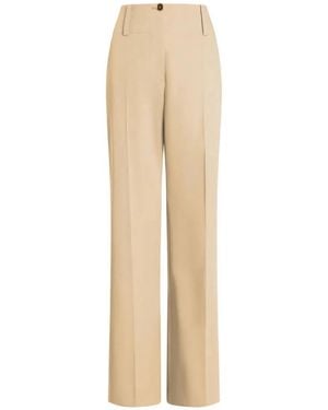 Patou Large Belt Straight Pants - Natural