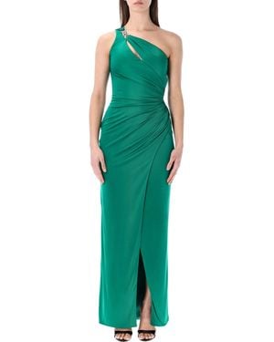 Versace Draped Jersey Gown - Green