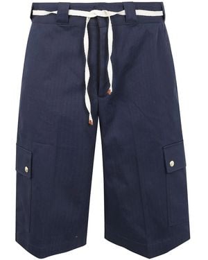 Drole de Monsieur Le Short Workwear Chevron - Blue