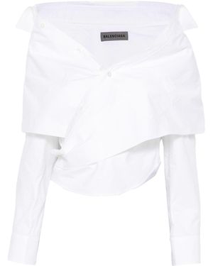 Balenciaga Shirt With Exposed Shoulders - White