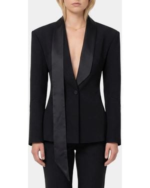 The Attico Single-Breasted Tuxedo Jacket - Black