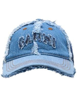 Ganni Multicolor Organic Cotton Recycled Cotton Hat - Blue