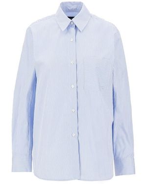 Emporio Armani Striped Poplin Shirt - Blue