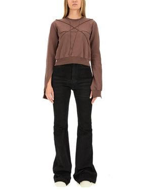 Rick Owens Cropped Sweatshirt - Black