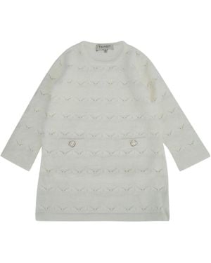 Twinset Abito Manica Lunga - White