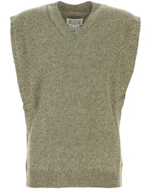 Maison Margiela Sage Wool Blend Vest - Green