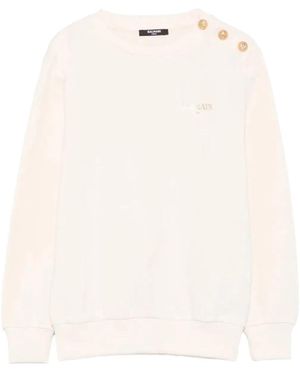 Balmain Sweatshirt With Logo - Natural