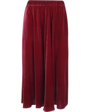 Aspesi Classic Long Velvet Skirt - Red