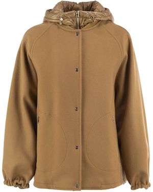 Herno Virgin Wool Jacket With Removable Bib - Brown