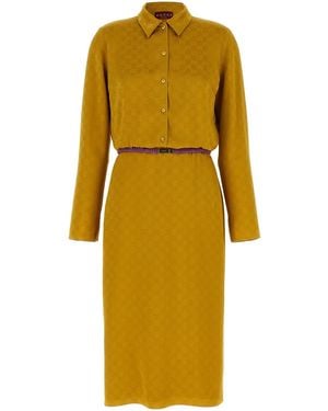 Gucci Jacquard 'Gg' Dress - Yellow