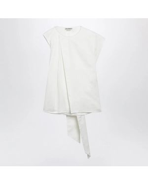 JW Anderson Ivory Cotton Top With Selftie Back Strap - White