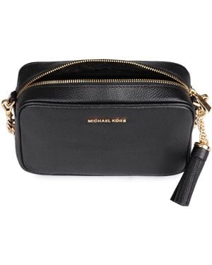 MICHAEL Michael Kors Ginny Leather Crossbody Bag - Black