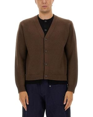 JW Anderson Contrasting Layered Cardigan - Brown