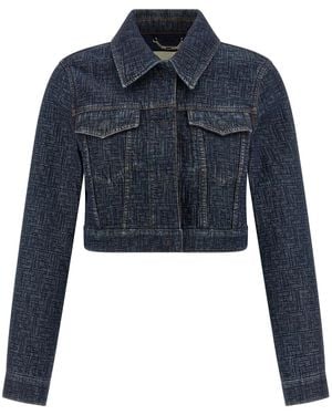 Fendi Ff Denim Bolero Jacket - Blue