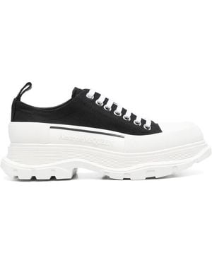 McQueen Canvas Tread Slick Trainers - White