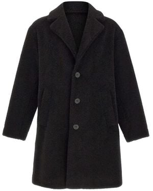 Herno Mohair Wool Singlebreast Coat - Black