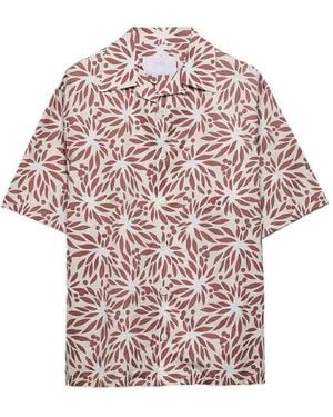 Prada Striped Cotton And Silk 'Bowling' Shirt - Pink
