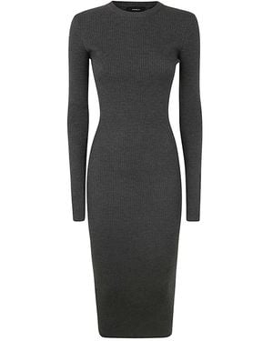 Wardrobe NYC Ribbed Long Sleeve Dress - Black