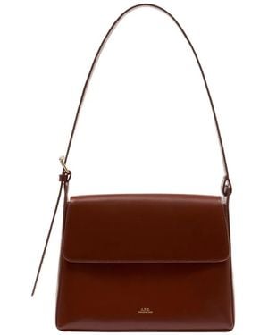 A.P.C. Virginie Flap Shoulder Bag - Brown