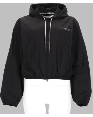 Alexander Wang Giacca Con Cappuccio E Logo - Black