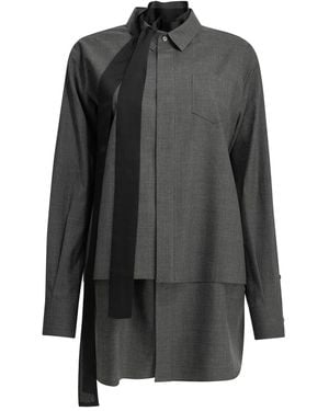 Sacai Short Wool Shirtdress - Gray