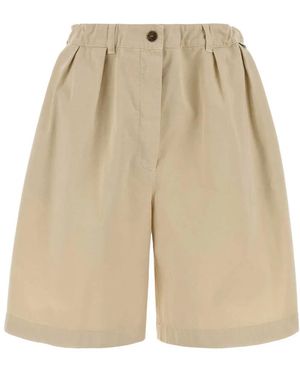 Prada Sand Gabardine Bermuda Shorts - Natural