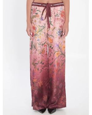 Gucci Silk Printed Trousers - Red