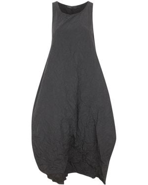 Maria Calderara Marionetta Crinkled Opaque Taffeta Long Dress - Black