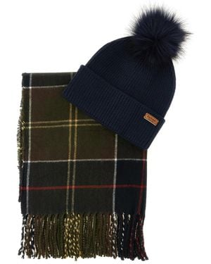 Barbour 'Dover & Haile' Set: Cap + Scarf - Blue